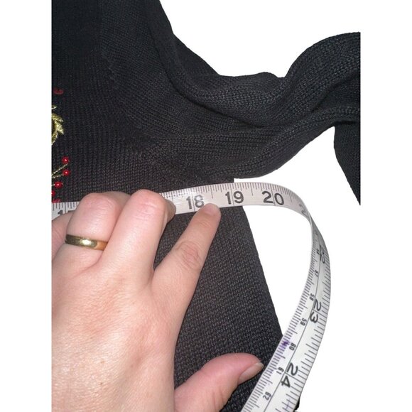 SML Design Womens Beaded Cardigan Sweater Sz M Ramie Cotton Blend Holiday - Picture 5 of 6